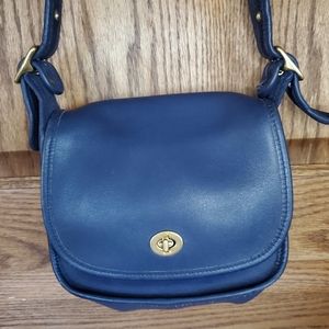 Navy leather bag